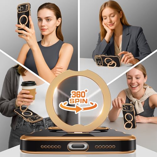 GolbinBox for iPhone 17 Pro Case with Magnetic Ring Stand and Wavy Edge - image 3
