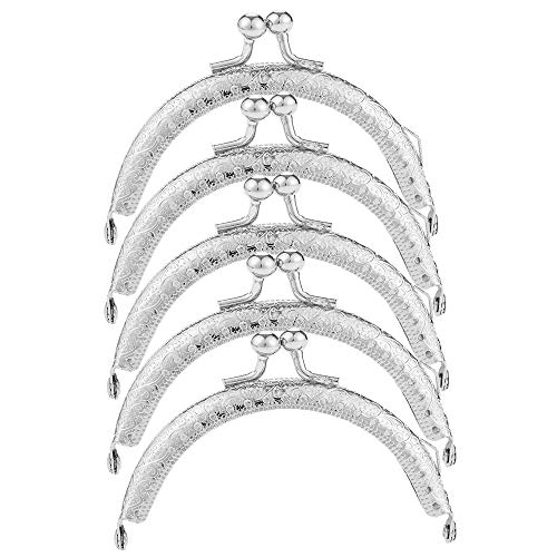 Lot de 5 fermoirs en métal pour sac à main Style rétro Argenté 8,5 cm Cover