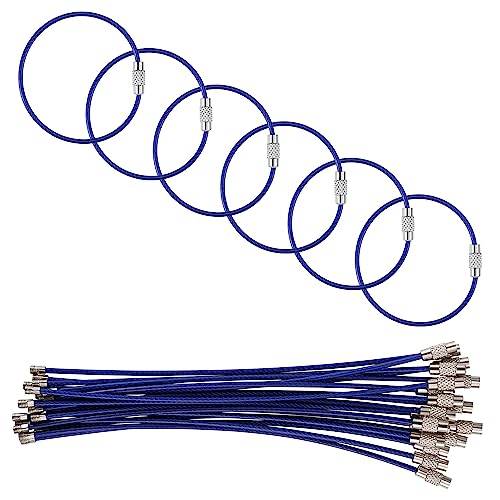 Image of 5.9in /15cm Stainless Steel Keychain Cable,Wire Diameter 2mm Metal Key Ring Loop,20 Pieces