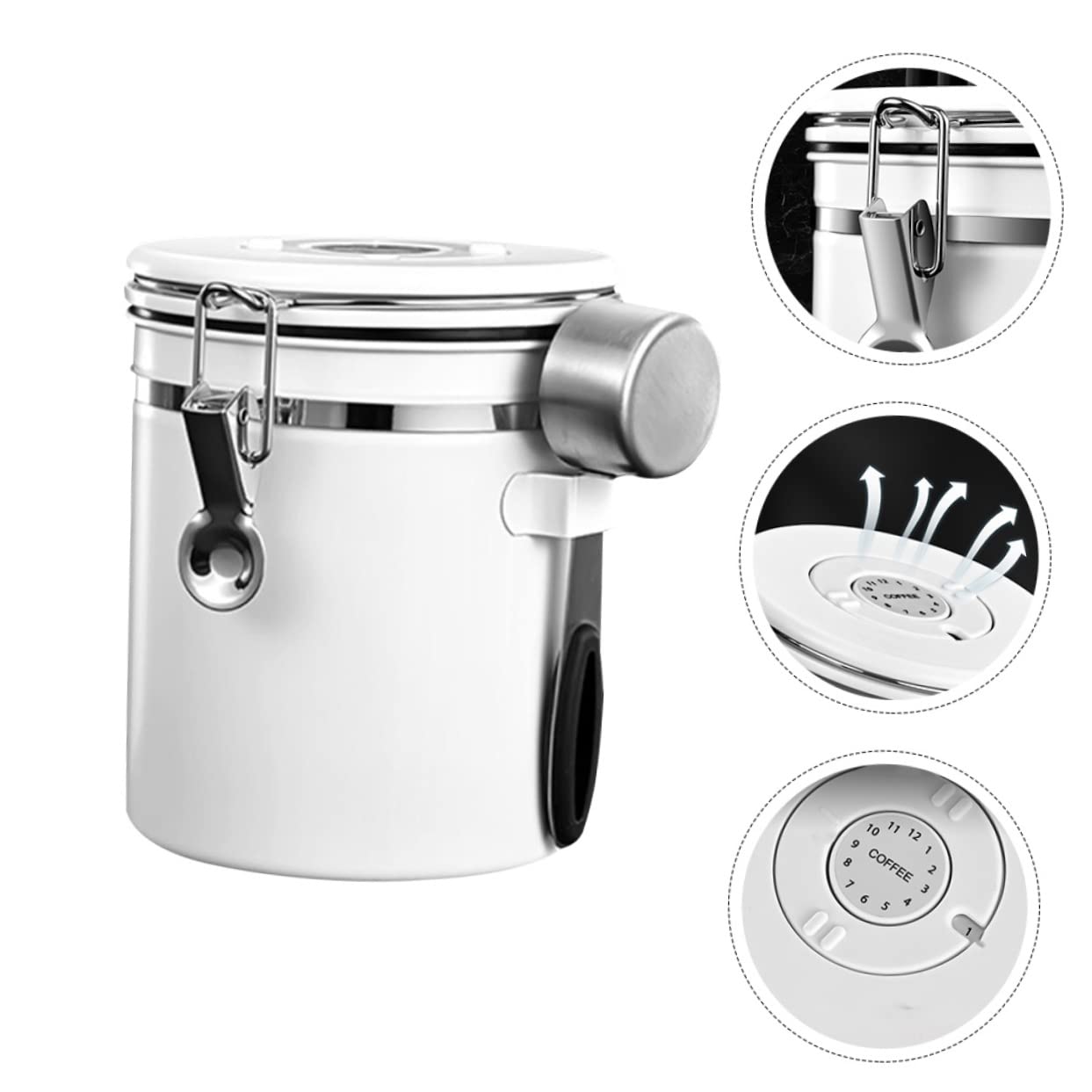 BESTYASH 1 Satz Kaffeebohnen Behälter mit Luftdichtem Deckel zur Aufbewahrung von Kaffee Tee und für Geeignet