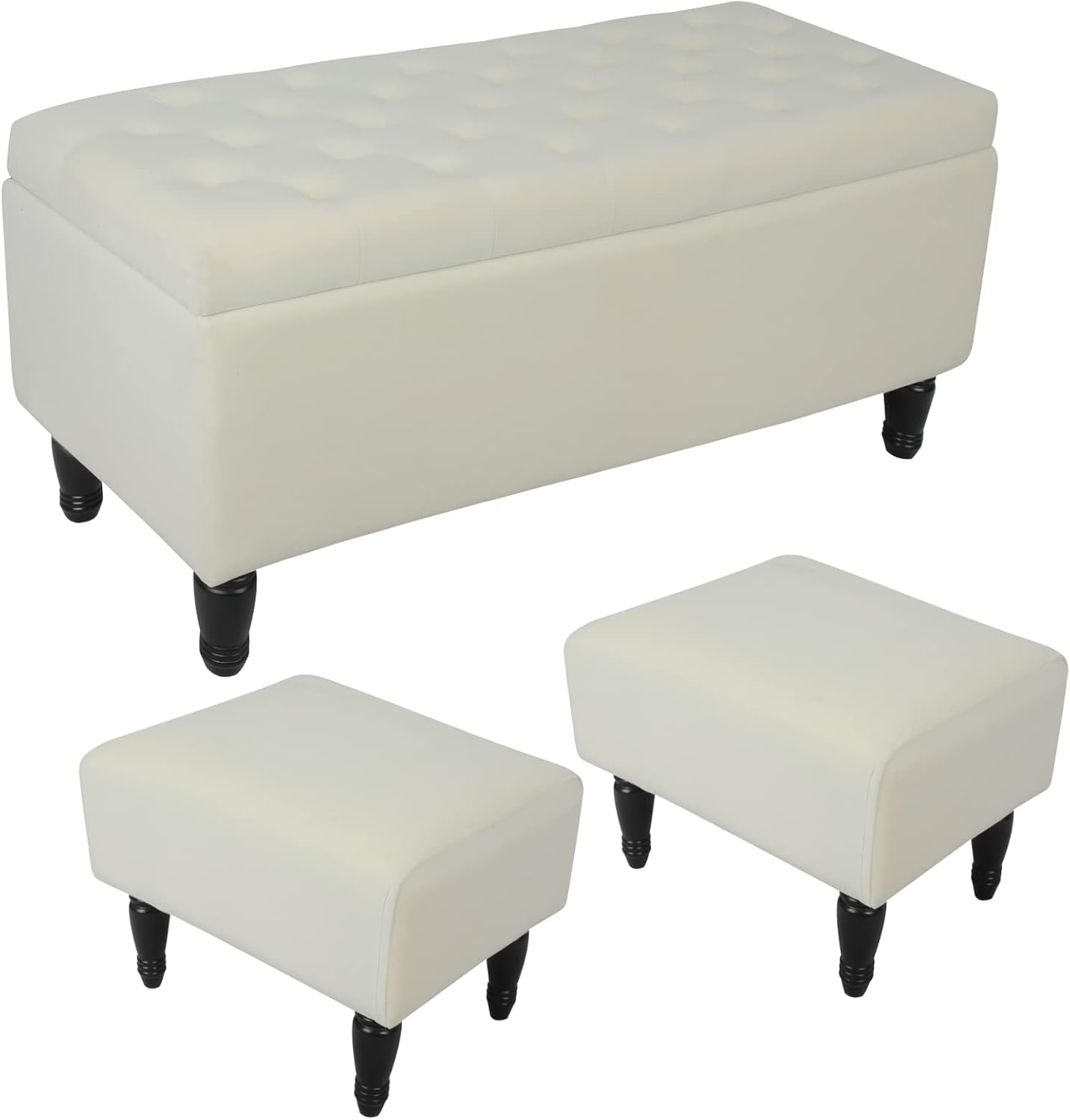 Babion Storage Bench for Bedroom End of Bed, Button Tufted
