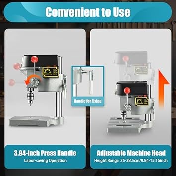 Mini Electric Bench Drill Stand, 3-Speed Benchtop Drill Press, 110V Low Noise Benchtop Variable Speed Drill Press, 1-10mm Clamp,for Metal Wooden DIY and Crafts