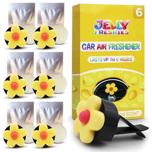 6pk Daisy Vent Clip Car Air Fresheners Lemon Scent | Car Air Fresheners, Air Freshener Car, Air Freshener Car, Car Air Fresheners for Women, Fresh Juicy Lemon Scents, Long Lasting Aroma