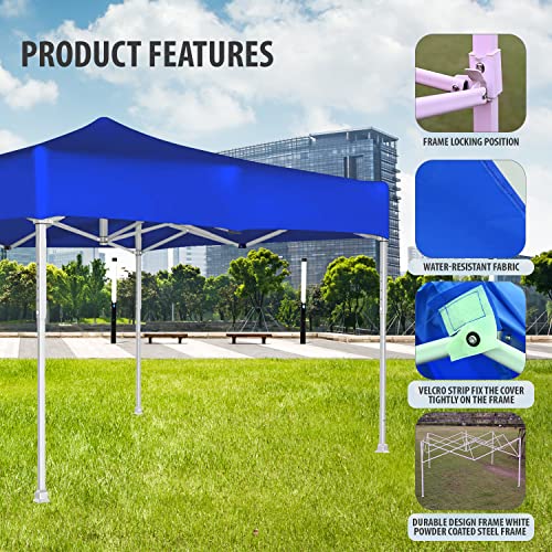 Image of ORILEY Heavy Duty Gazebo Tent 6.5 ft | 16.8 Kg Strong Frame | Foldable Pop-Up Canopy Tent with 4 Side Open | UV Protection Outdoor Folding Tent for Garden, Terrace, Events & Promotional Use (Blue)