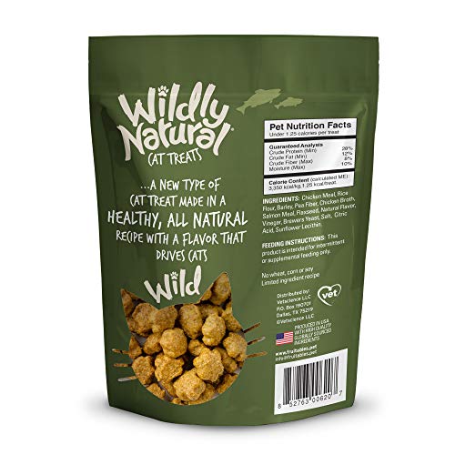 Wildly Natural Cat Treats, 2.5 Ounces, Salmon Flavor Topdogsupply
