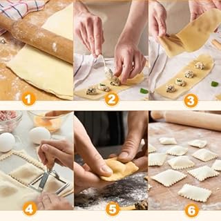 Stampo per Ravioli, 5 Pezzi Taglia Ravioli, Timbri per Ravioli e Taglierina per Ravioli, Taglia Ravioli per Ravioli Pasta e Biscotti