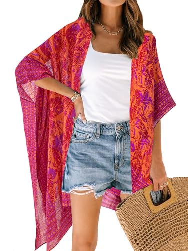 Image of Moss Rose Women Summer Bikini Kimono Bathing Suit Cover Ups for Swimwear