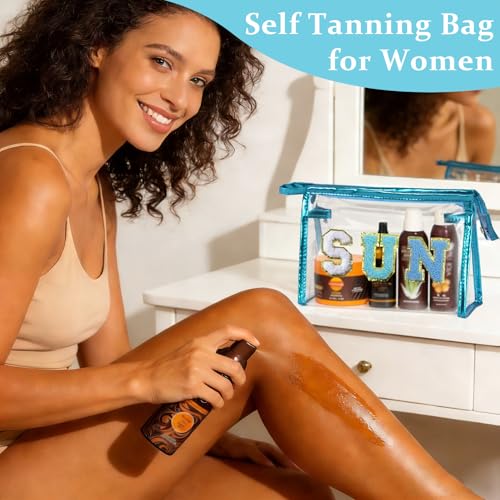 Image of COSHAYSOO Sunscreen Bag Clear Makeup Toiletry Pouch Beach Vacation Essentials for Women Teen Girls Trip Gifts Summer Pool Travel Must Have Accessories Waterproof Stuff