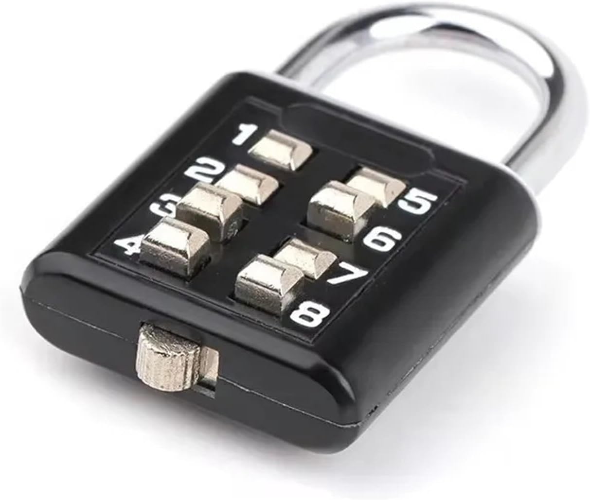 8 Digits Password Code Outdoor Combination Padlock Zinc Alloy Suitcase for Luggage Travel Smart Lock Keyed 1Pcs(Black)