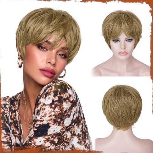 SOFEIYAN Pixie Cut Wig - Short Light Honey Blonde Pixie