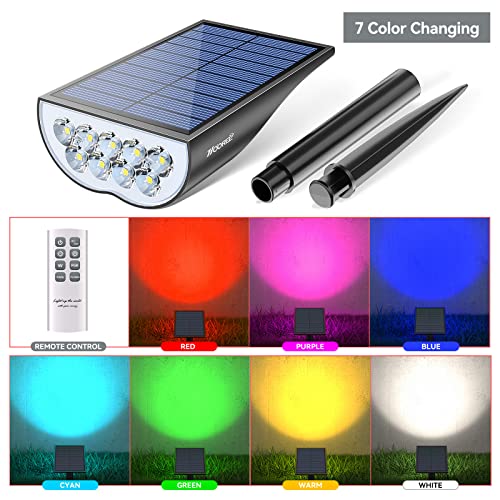 Hooree Solar Spotlight Outdoor Waterproof 16 Lighting Modes Bright Spotlights Rgb Colors Changing Landscape Lights With Remote Control Auto Solar Blink Lights Lawn Yard Garden（2 Pack 7 Color Changing #TOP2