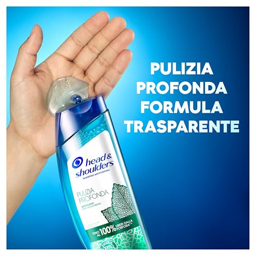 Shampoo Head & Shoulders Pulizia Profonda Antiprurito, Sollievo Contro La Forfora, Con Menta Piperita, Capelli Fino Al 100% Liberi Dalla Forfora, 250 ml - Immagine 3