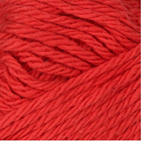 Bernat Handicrafter Cotton Solids Yarn, 1.75 Oz, Gauge 4 Medium, 100% Cotton, Red 3-Pack Bundle With Bernat Dishcloth Color Pattern #TOP1