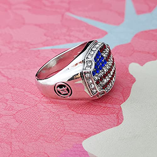 Mr Hippo Cross Ring For Men, Iced Out American Flag Ring Men’s Punk Cross United States Flag Patriotic Ring Jewelry Gift Father's Day Accessories (11) #TOP1
