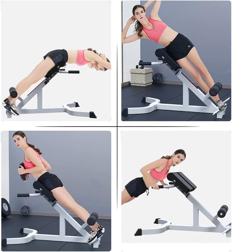 Roman Chair Hyperextension Bench, Home Gym Roman Chair for Tall People Men Woman, Adjustable Weight Bench Abdominal Trainers, Loads 440lbs (Color : Champagne Color)