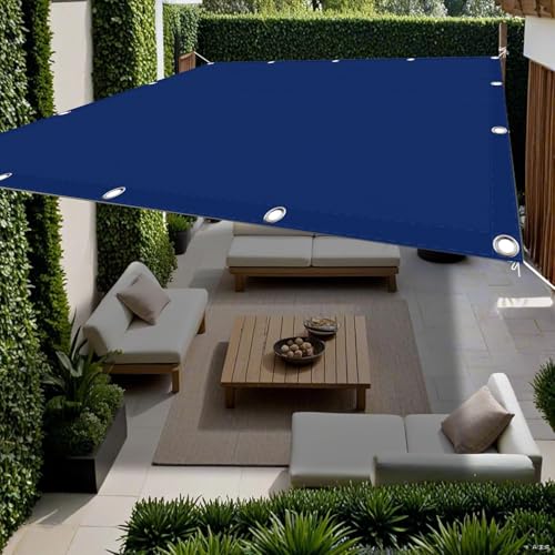 Voile d'ombrage imperméable rectangulaire bleu foncé filet d'ombrage résistant