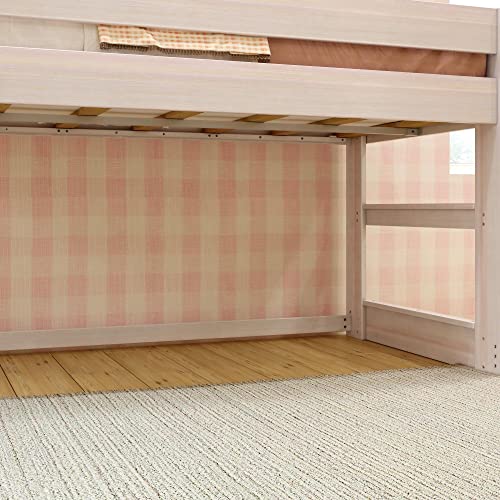 Max & Lily Modern Farmhouse Low Loft Bed, Twin Bed Frame For Kids, White Wash - Thumbnail 5