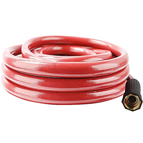 Solution4Patio Homes Garden Hose No Kink 3/4 in. x 25 ft. Red Water