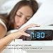 Digital Alarm Clock, LED Display Clock Best Makeup Bedroom Mirror Travel Alarm Office Bedroom Clock, Alarm Clock with Snooze, Dimmer Control, Support Battery Powered and with USB Port-Blue