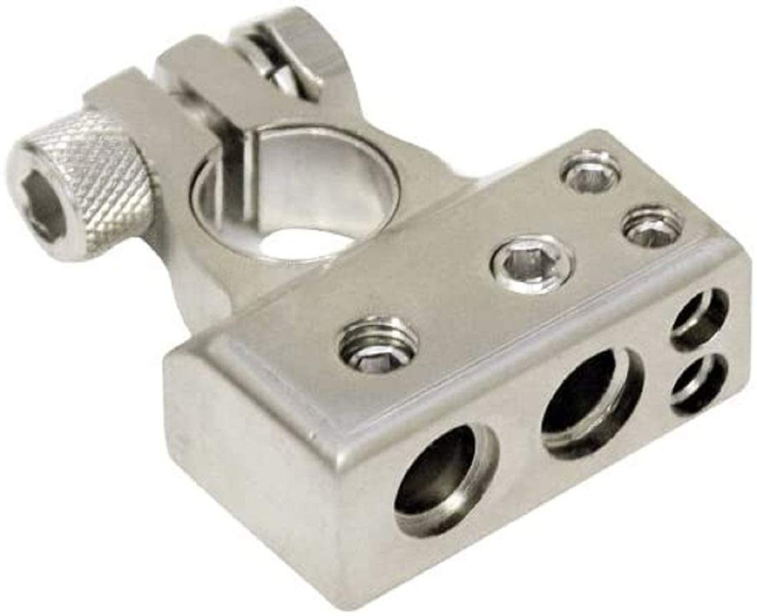 Earthquake Sound UBT2428 Platinum Plated Universal Positive and Negative 4/4/8/8 Gauge Battery Terminal