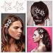 Mxxipp 2pcs Star Hair Pin for Women, Classical Pearl Hair Bang Clips, Non-Slip Hollow Star Hair Barrette Accessories for Long Short Straight Curly Hair- Gold