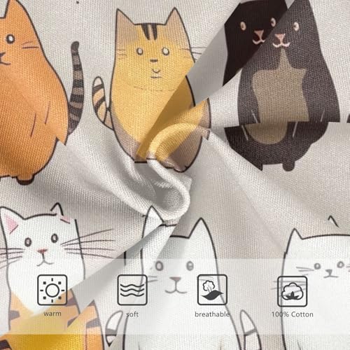 ODAWA Cats Cartoon Beige Tag Free Cotton Toddler Underwear, Toddler Boys Underwear 2T3