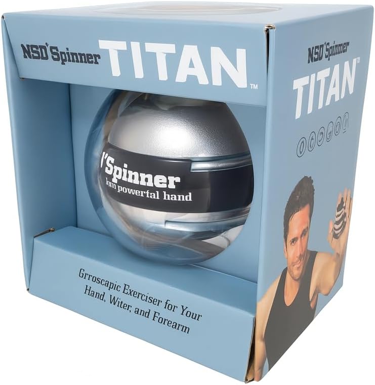 NSD Manual Spring Assisted Start Spinner Gyro Ball – Up to 15,000-18,000 RPM Premium & Durable Hand Strengthener and Wrist Exerciser for Grip Strength Training, Forearm Workout, and Pain Relief