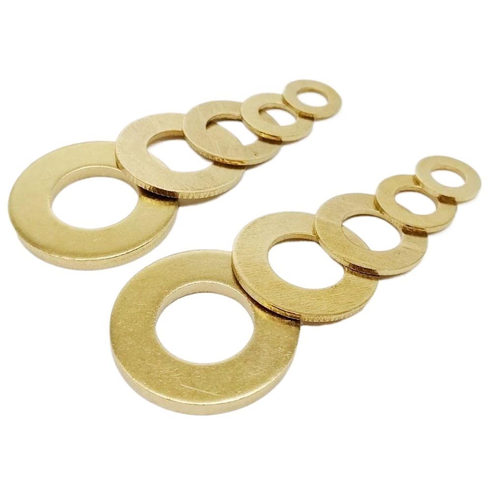 Wuukepsg 50Pcs 10Pcs/ Brass Plain Gasket Pad,M2 M2.5 M3/M4 M5 M6 M8 M10 M12 Gb97 Din125 Solid Brass Copper Flat Washer/50Pcs/M4*8 * 0.5Mm