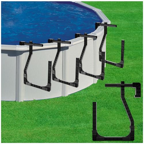Teisaiko Lot de 4 supports de bâche solaire pour piscine hors sol, support de couverture solaire réglable, convient pour les piscines hors-sol à paroi en acier et encadrées, protège les couvertures