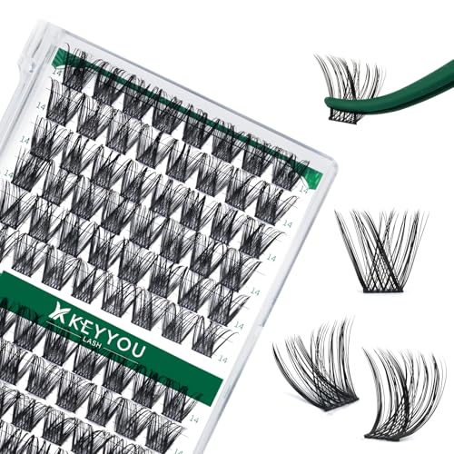 Image of KEYYOU Lash Clusters Eyelash Clusters Natural Wispy D Curl 14mm Y01