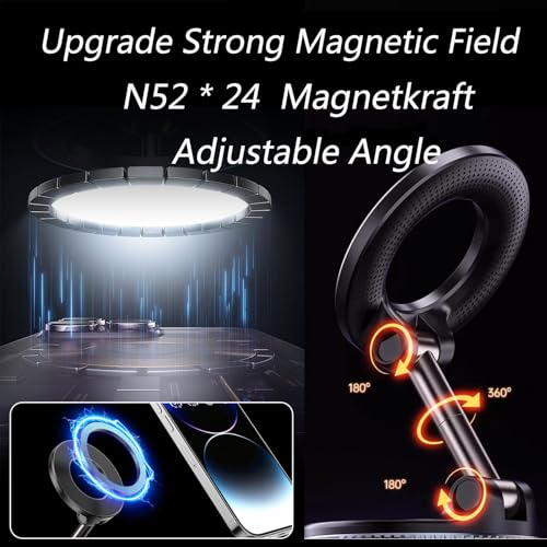 JXBCGAL Soporte Móvil Coche para Magsafe, Rotación 360°, Soporte Magnético para Teléfono de Coche, Accesorios para Coche Compatible con iPhone 16/15/14/13/12 y Todos los Smartphones - imagen 2
