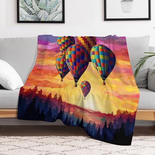 Couverture en peluche montgolfière premium lit double moelleuse et chaude