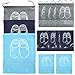 Produktbild Sweieoni 10er Schuhbeutel mit Zugband/Transparente Fenster, Wasserabweisend Schuhtasche Staubdicht Schuhsack Stoffbeutel mit Zugband Travel Aufbewahrungsbeutel Organizer für Reisen Zuhause 32 * 44cm