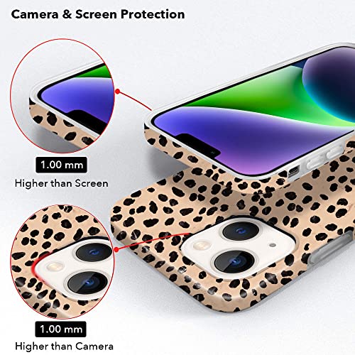 Lapac For Black Polka Dots Iphone 14 Plus Case 6.7 Inch 2022, Leopard Print Phone Case For Iphone 14 Plus, Cheetah Protective Cover For Iphone 14 Plus Shockproof Phone Case For Women Girl #TOP2