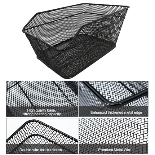 Aymzbd Cesta Traseira de Bicicleta Cesta de Bicicleta Universal Metal Wire Bike Carga Rack de Bicicl