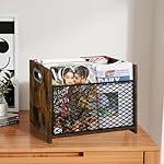 YINMIT Magazine Holder, Magazine Rack for Desktop and Home Office, Farmhouse File Storage Basket for Letters, Magazines, Books, Newspapers (Large) - Image 3