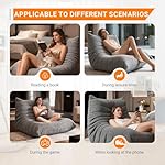 Gaming Bean Bag Chairs for Adults, Fireside Chair for Living Room with Memory Foam Filled, Accent Sofa Lounge Floor Sofa for Reading Dormitory Relax, No Assembly Required Gray - Image 4