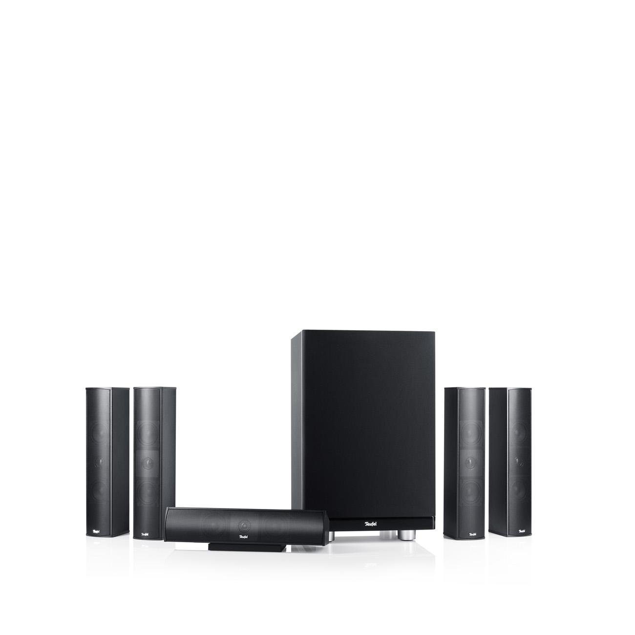 Teufel Columa 300 Mk2 - Impianto per home theatre 5.1 S, altoparlanti a colonnina bassi, colore: Nero