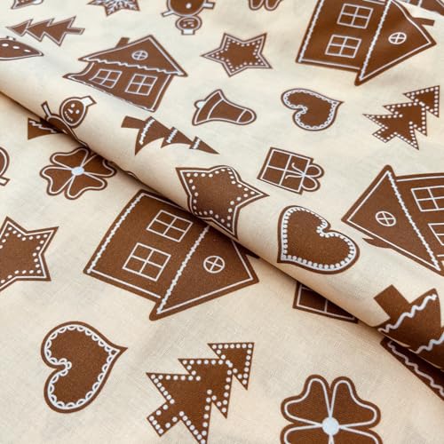 Weihnachtsstoff Baumwolle Weihnachtsbäckerei – Stoff Weihnachten...