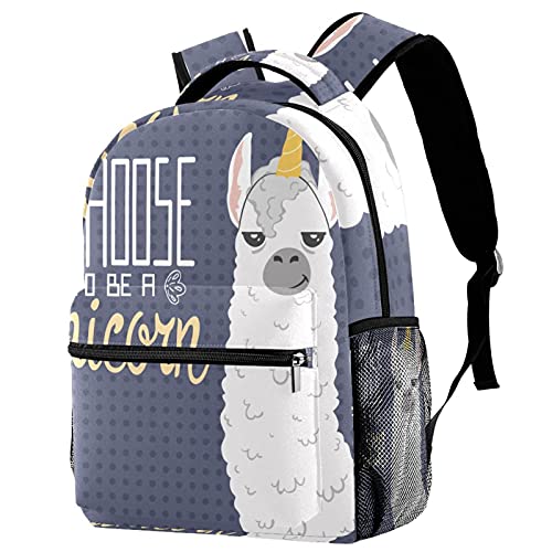Sac à dos pour l'école avec motif licorne multicolore et grande capacité de rangement