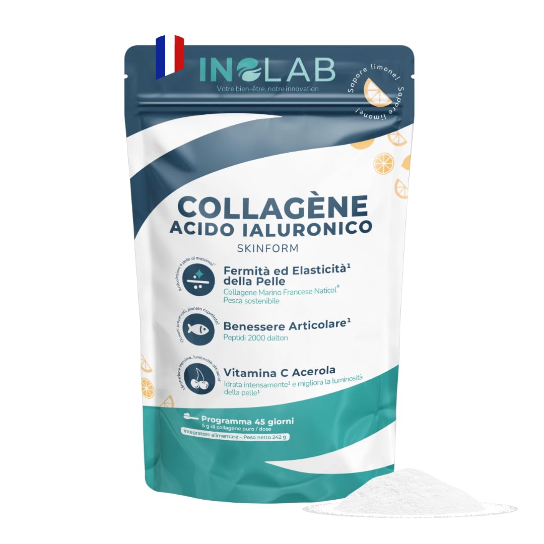  INOLAB Marine Collagen con Acido Hialuronico per Uso Ginnastica 242g
| INOLAB Collagen idrato Peptidi Marinai Vitamin C
