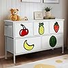   Dresser-for-Bedroom-Small-White-Dresser-with-5-Drawers-Baby-Kids-Dresser-with-Funny-Sequins-Fabric-Bins-Wood-Top-for-Living-Room-Nursery-Entryway-Hallway-5-Drawers