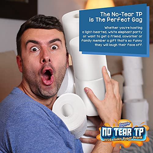Gagster No Tear Toilet Paper – Practical Joke Trick – Fake Unrippable TP Rolls, Looks Like Real Toilet Paper But Won’t Tear – Funny Gift for Adults & Kids