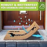 Bodenständig® Fußmatte Kokos [Wetterfest] - extrem robust - Fußabtreter außen - die Kokosmatte Fußmatte außen wetterfest. Fussmatte aussen 40x60 cm - Hereingedackelt Schriftzug