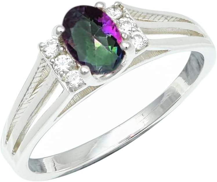 Gemstone Silver Plated Band Ring Men & Women All Size Gift Item Handmade Jewelry CRG1241AA