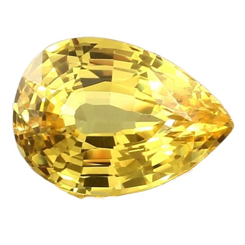 Saphir jaune naturel taillé en poire 12x8mm, une idée de cadeau précieuse pour créer un bijou