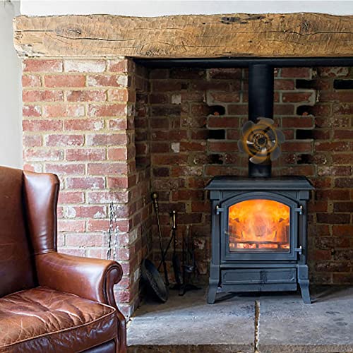 lareira oscilante alimentado por calor - 6 Lâminas Queimador Lenha Fogão Ventilador - lareira proteg