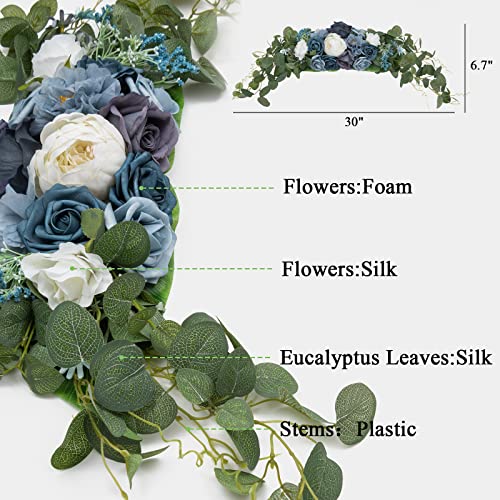 Shacos Blue Artificial Flowers Combo For Diy Wedding Bouquets Centerpieces Faux Flowers Wedding Arch Flowers #TOP2