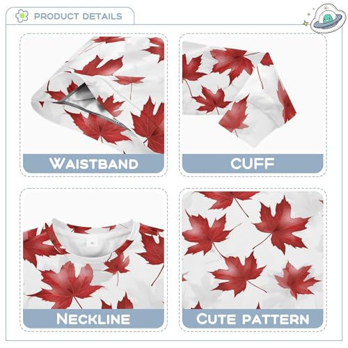 JUNZAN Canadian Red Maple Leaf Little Girls Sweatshirt Hoodie Crewneck Hoodies for Girls Athletic 4T3