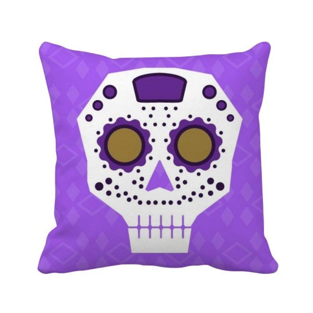 Housse de coussin carrée fleur et tête de mort pour canapé